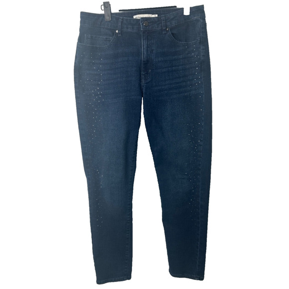 Rebecca Minkoff Denim - RM REBECCA MINKOFF JEANS SIZE 10 CRYSTAL STUDDED BLUE JEANS STRECTH PANTS B15